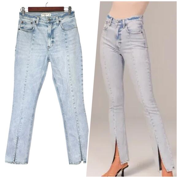 Abercrombie & Fitch | Women | The Skinny High Rise Split Vent Jeans | Size 27 - Picture 1 of 15